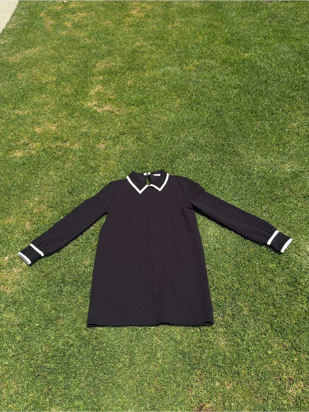 Zara Black Mini Dress with White Trim